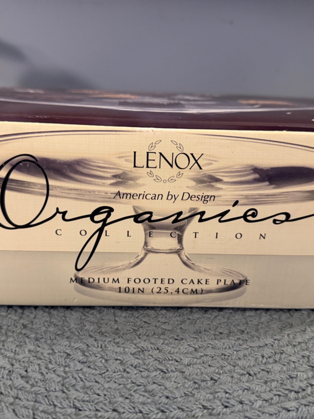 Lenox Crystal Organics Collection Footed Cake Plate/Stand in Box